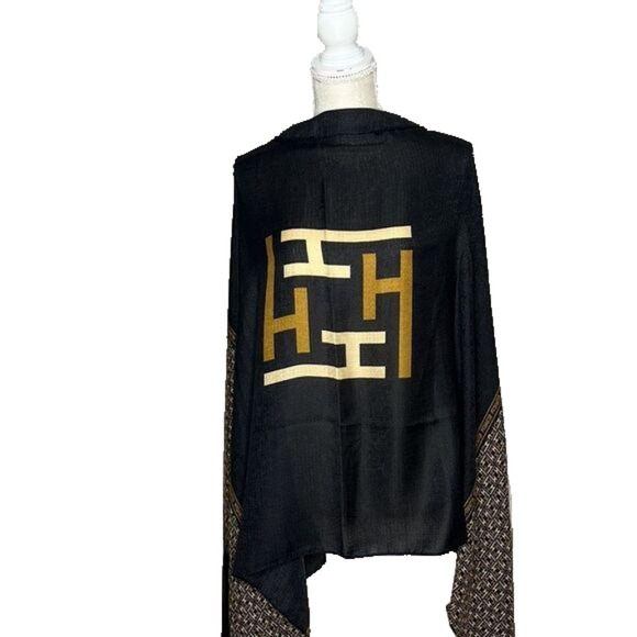 Black with Tan & Light Brown Design Effy Hematain - NWOT - Picture 4 of 7